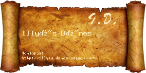Illyés Dénes névjegykártya